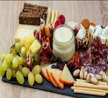 Cheese and charcuterie board from the menu